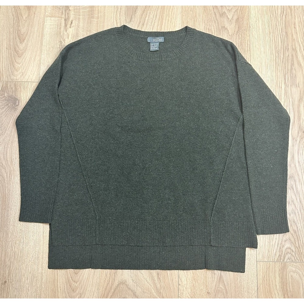 Women's Griffen 100% Cashmere Sweater. Size Small, Forrest Green Lagenlook‎ EUC